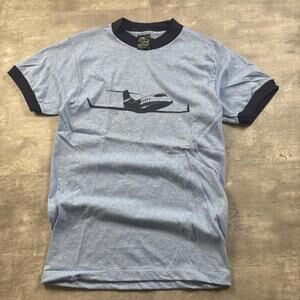 Vintage 1980’s Blue Boeing Graphic Airplane Ringer Tee